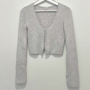 Salt&pepper grey ribbed cardigan